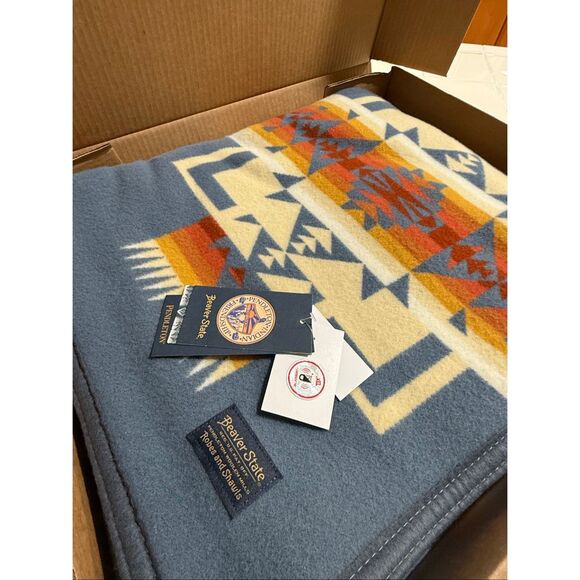 NWT Pendleton Beaver State Chief Joseph Wool Blend Blanket Slate Multi 64"x80" - Picture 14 of 14